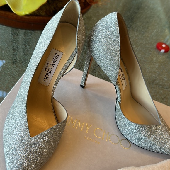 NIB Jimmy Choo Silver Sophia 100 Size 38. New and Ready to Party!! - Picture 3 of 9